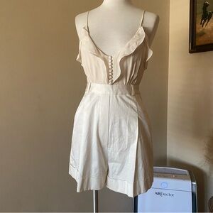 BCBG Ruffle Romper Cream